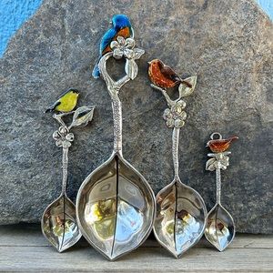 Ganz Measuring Spoon set with Color Enamel Birds